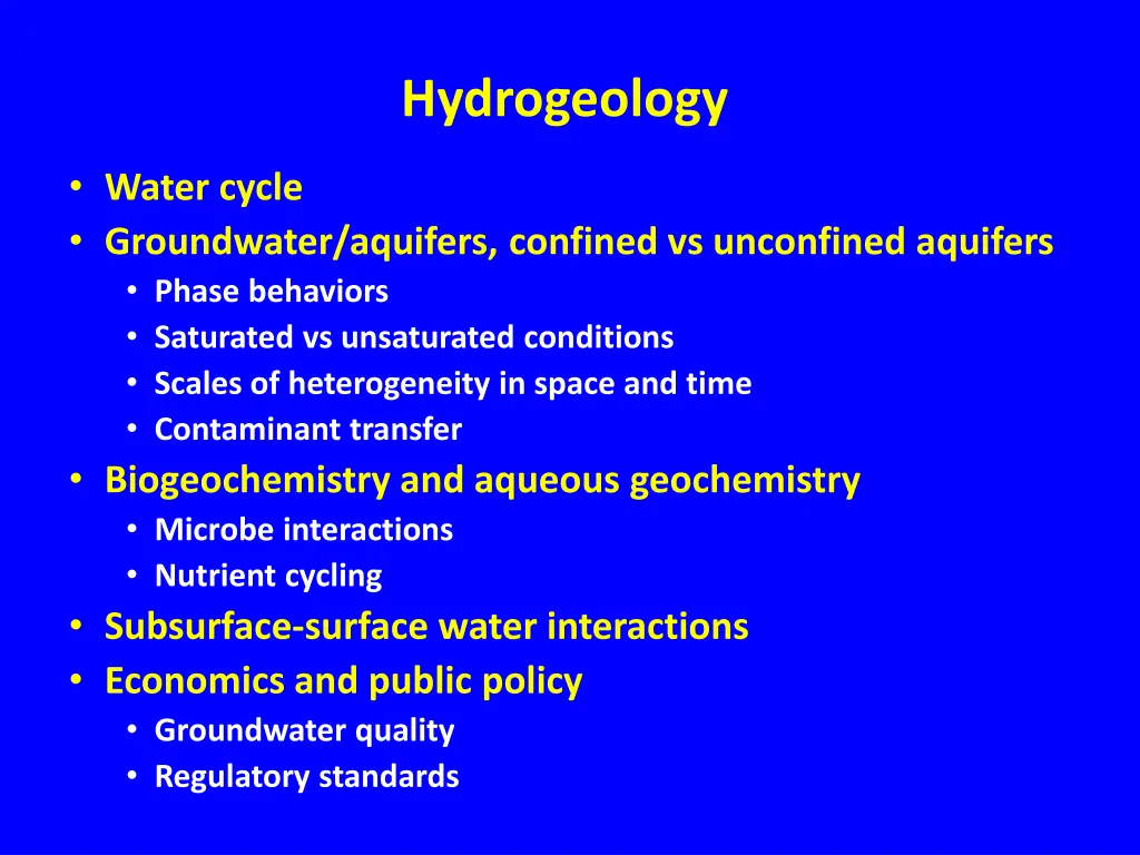 hydrogeology