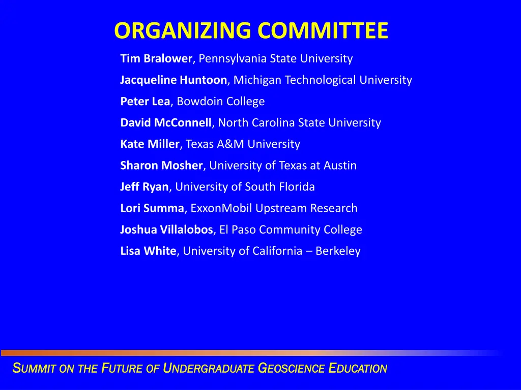 organizing committee