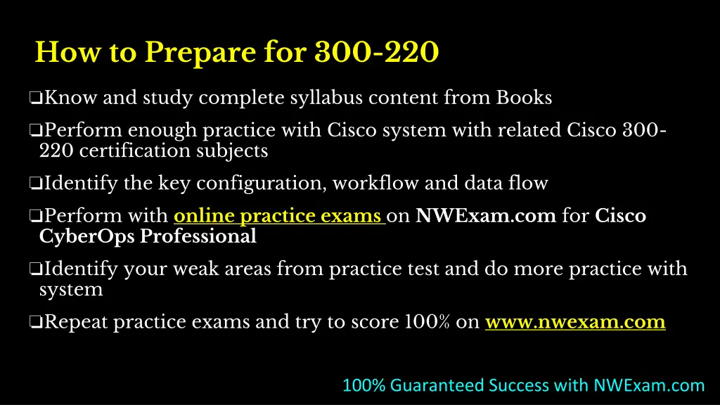 how to prepare for 300 220