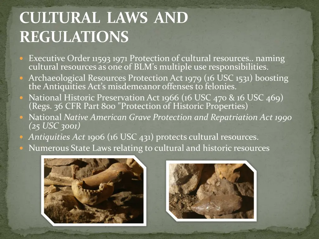 cultural laws and regulations