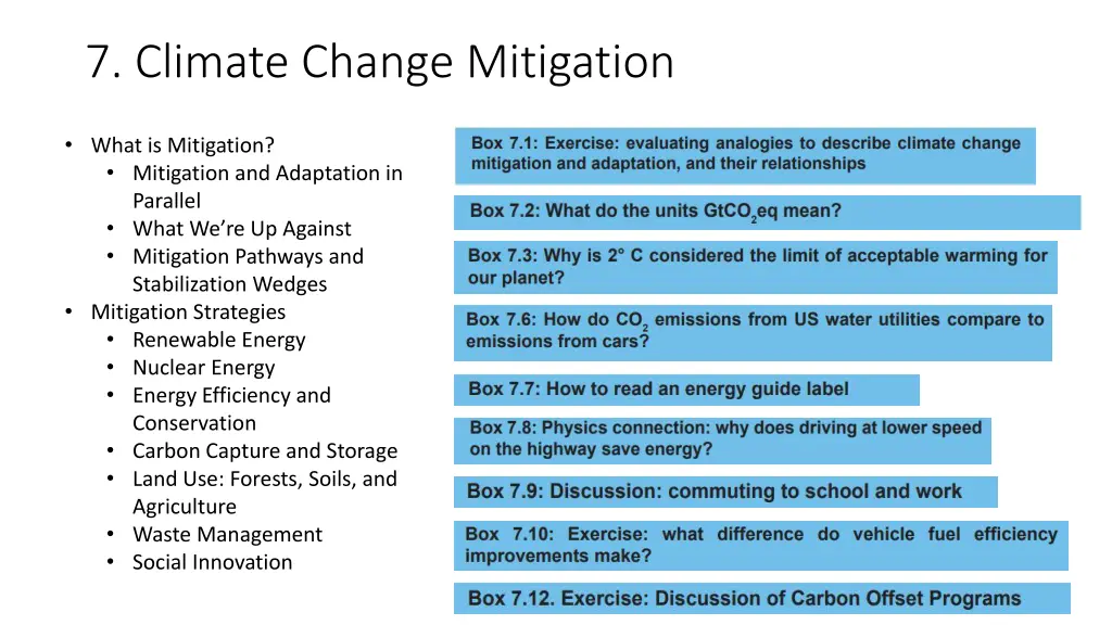 7 climate change mitigation