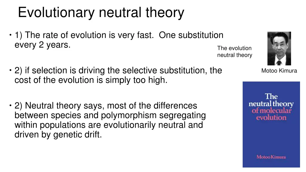 evolutionary neutral theory