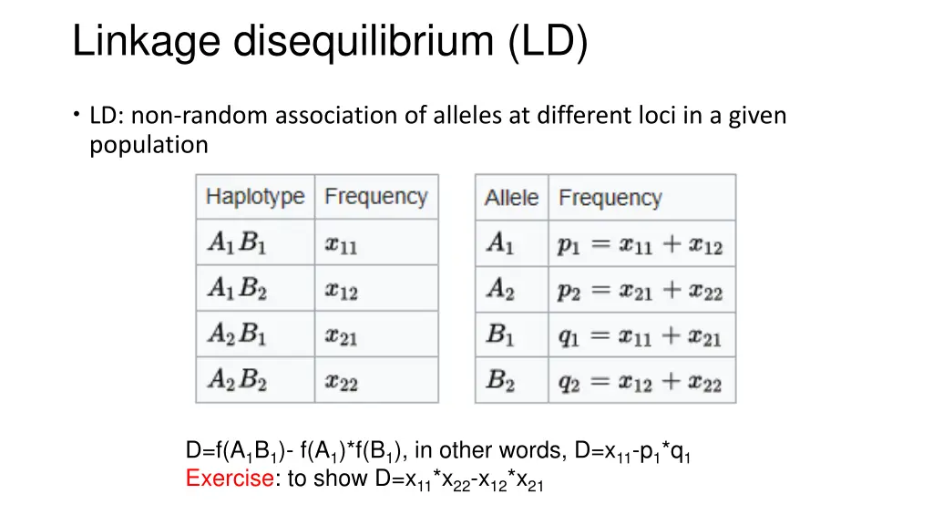 linkage disequilibrium ld