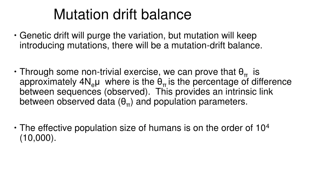 mutation drift balance