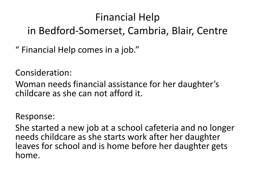 financial help