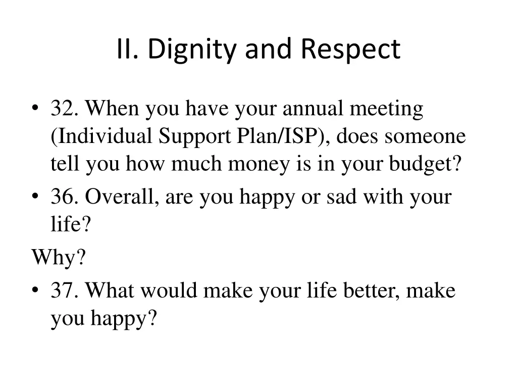 ii dignity and respect 2