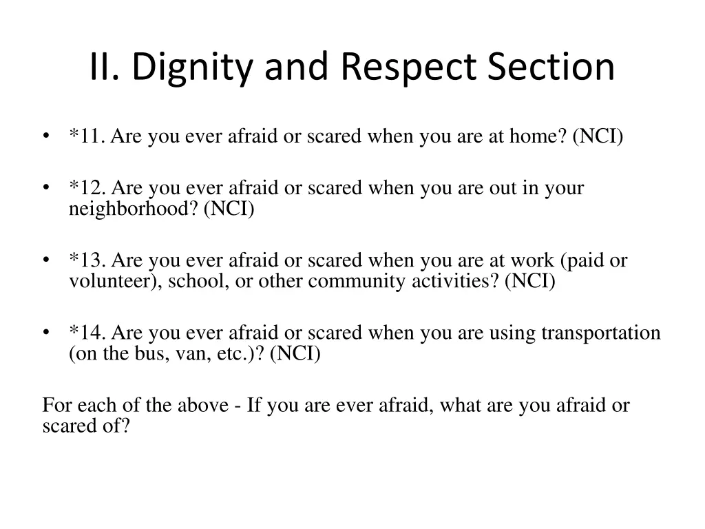 ii dignity and respect section