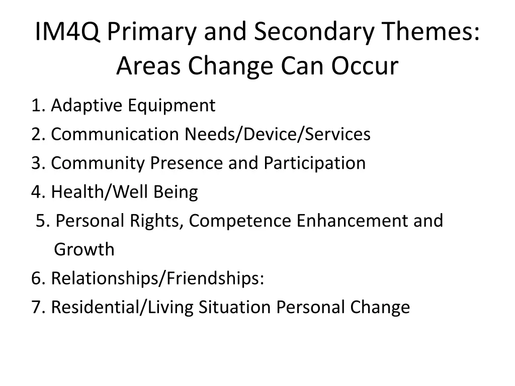 im4q primary and secondary themes areas change