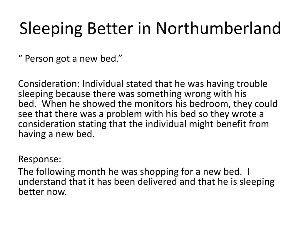 sleeping better in northumberland