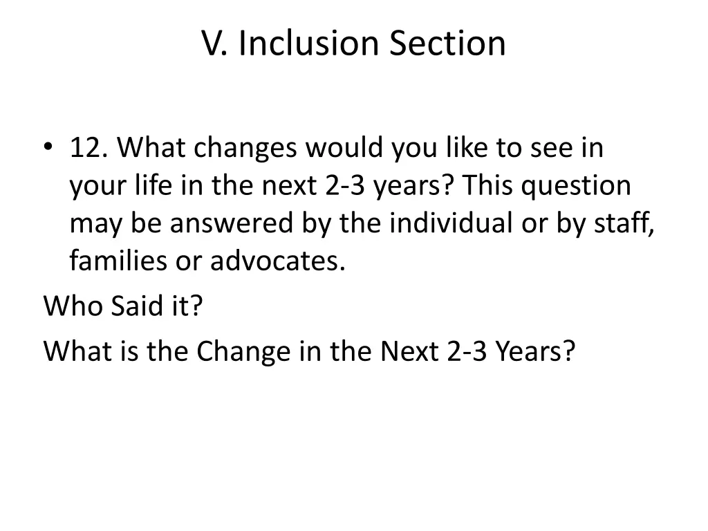 v inclusion section 1