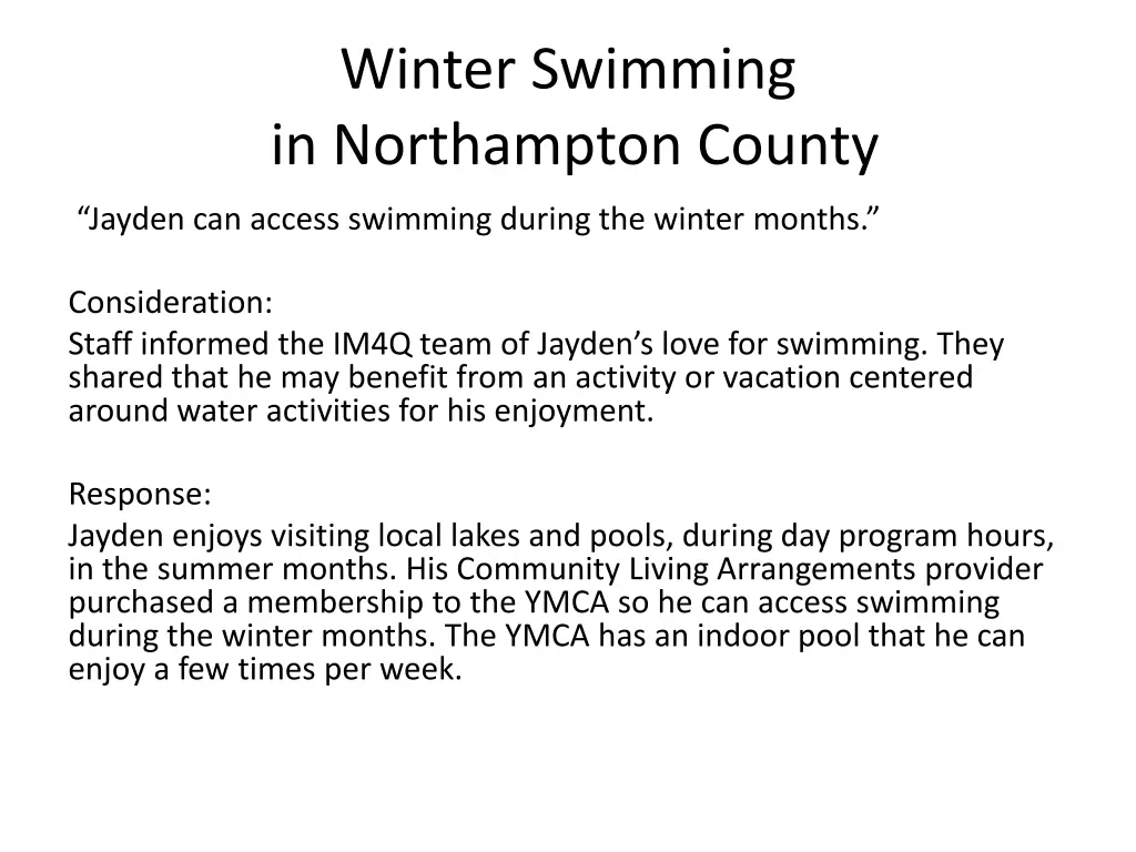 winter swimming in northampton county