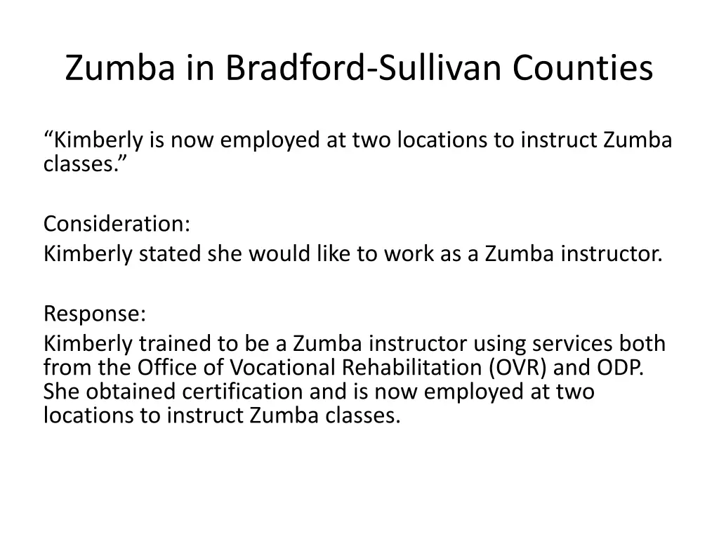 zumba in bradford sullivan counties