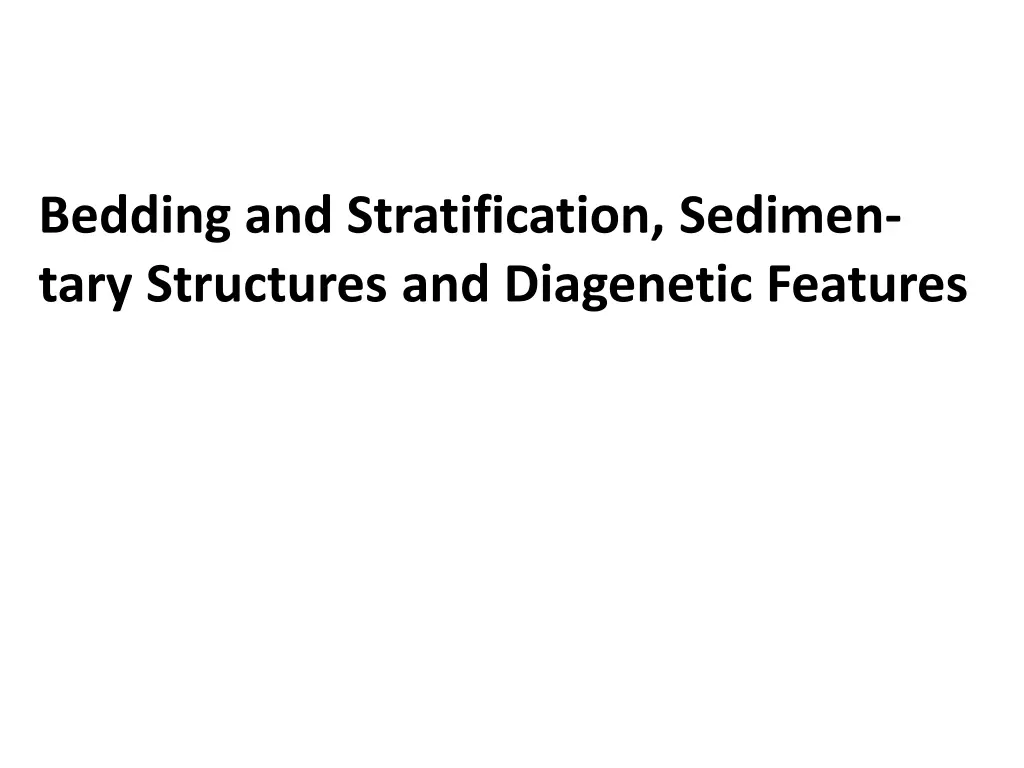 bedding and stratification sedimen tary