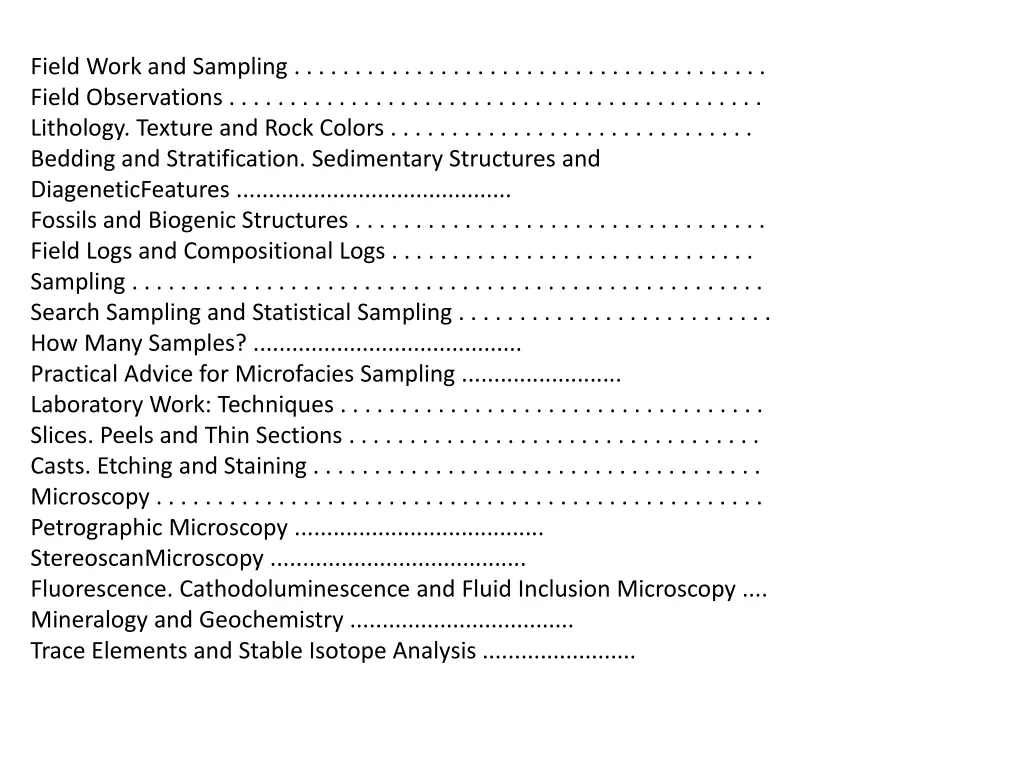 field work and sampling field observations