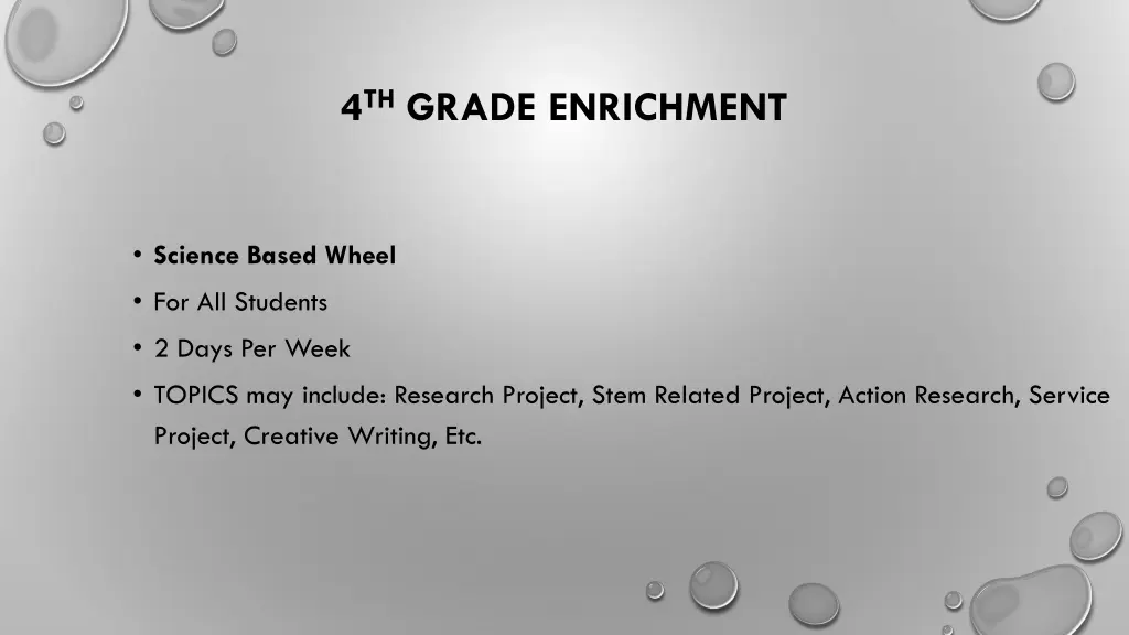 4 th grade enrichment