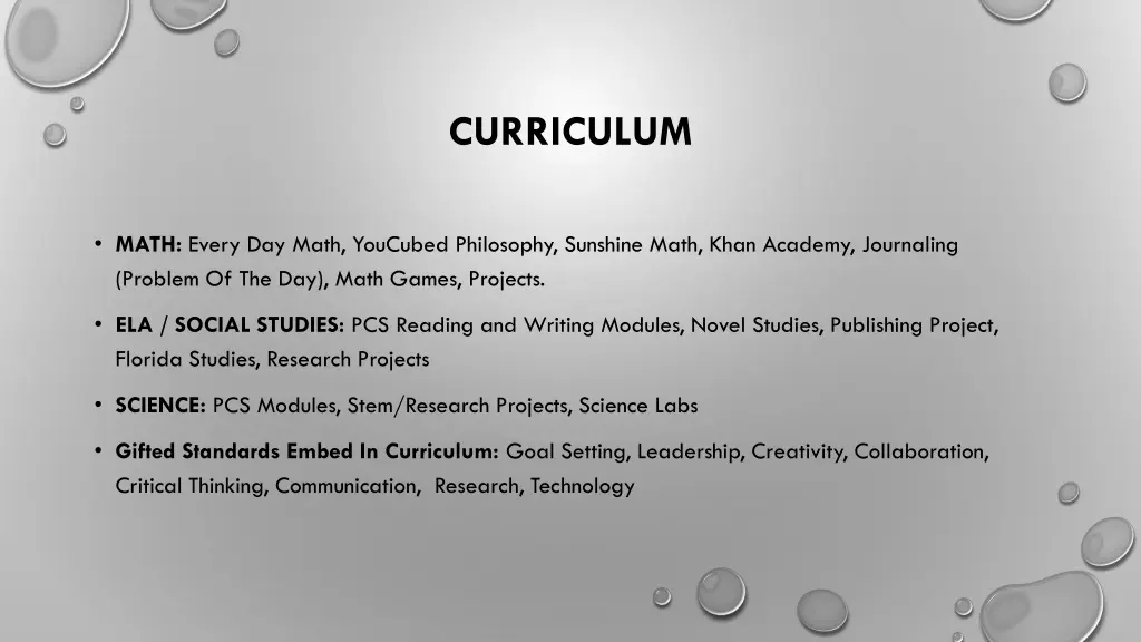 curriculum