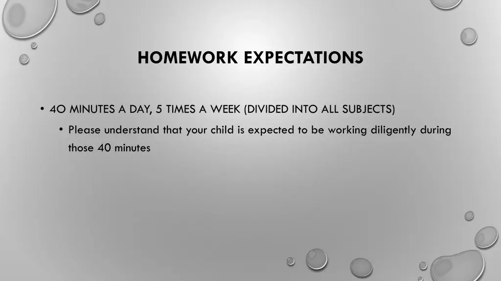 homework expectations