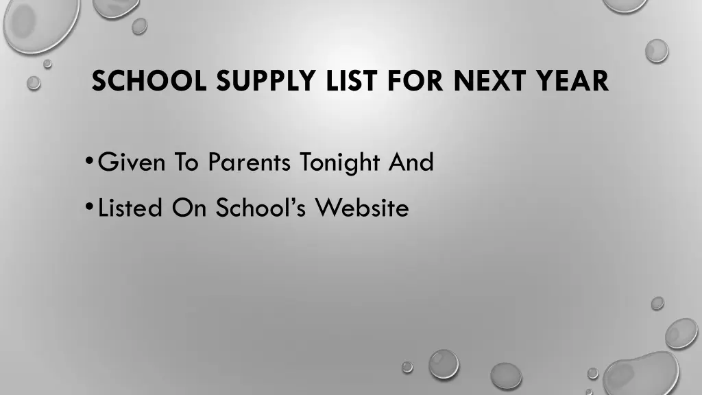 school supply list for next year