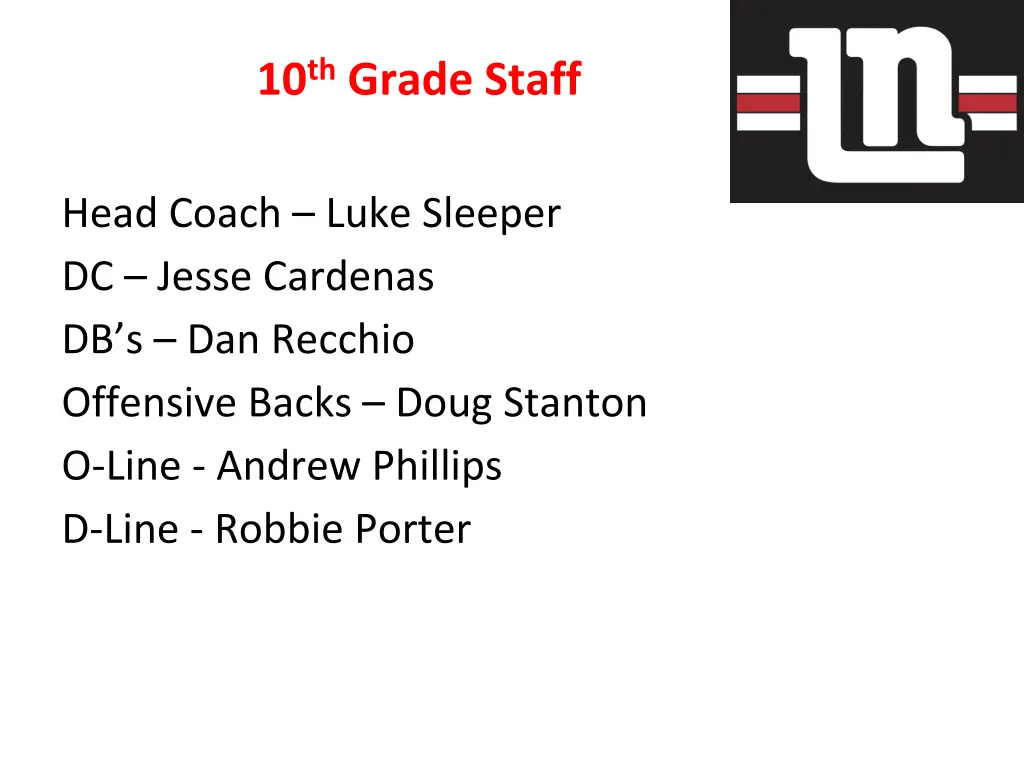 10 th grade staff