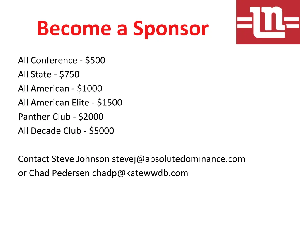 become a sponsor