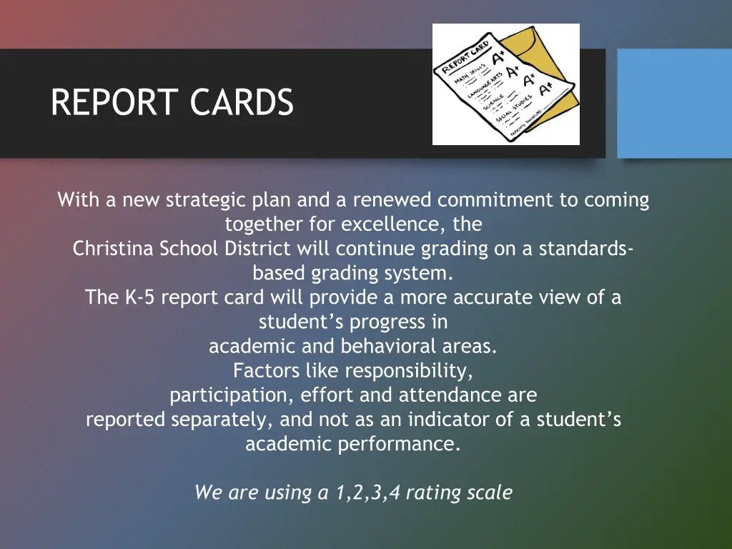 report cards