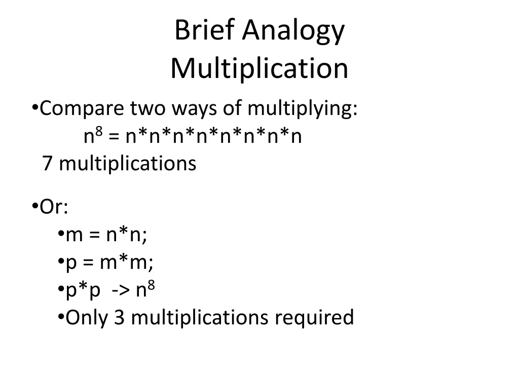 brief analogy multiplication