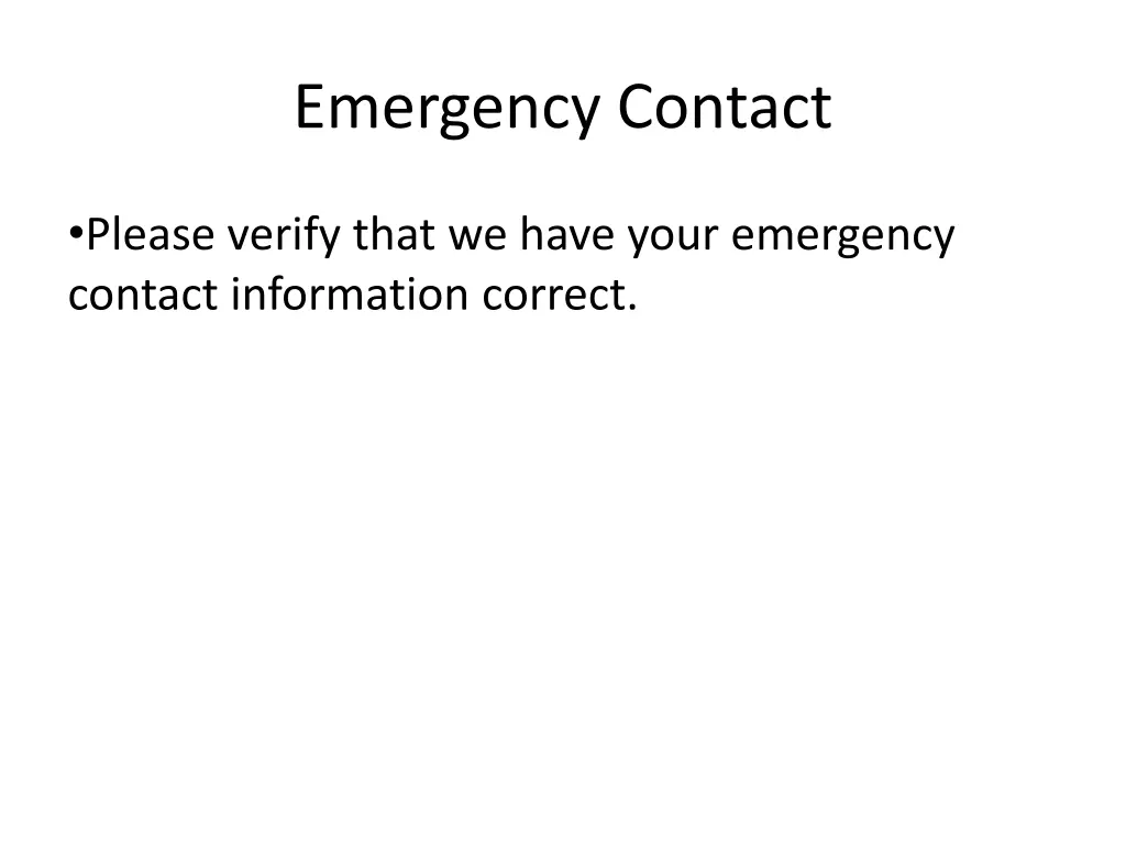 emergency contact