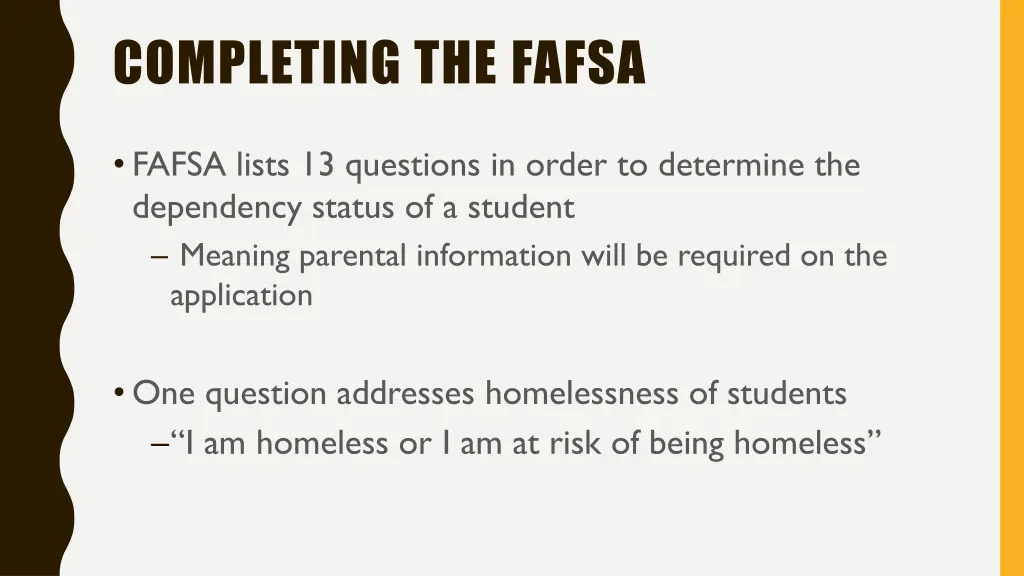 completing the fafsa