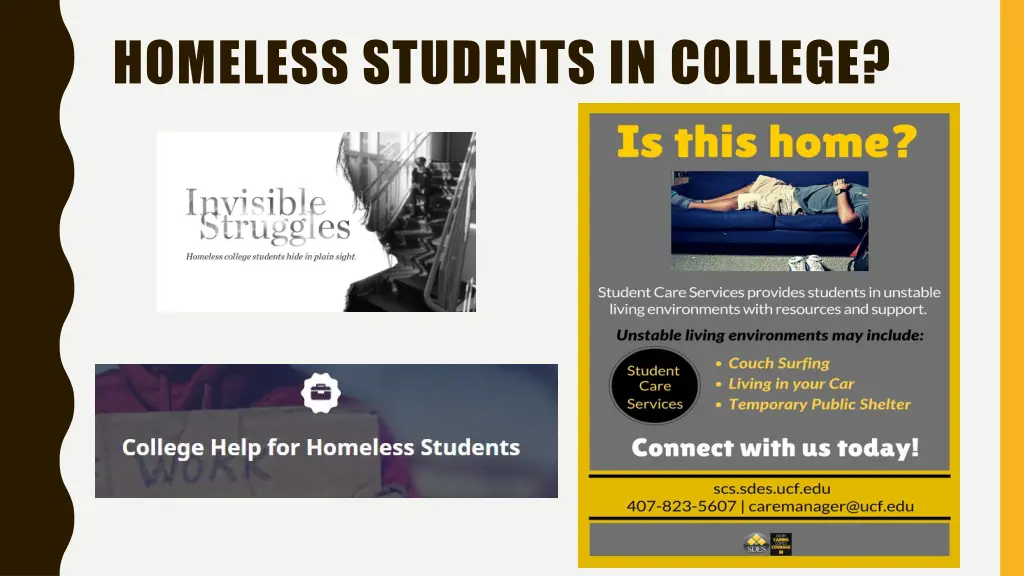 homeless students in college