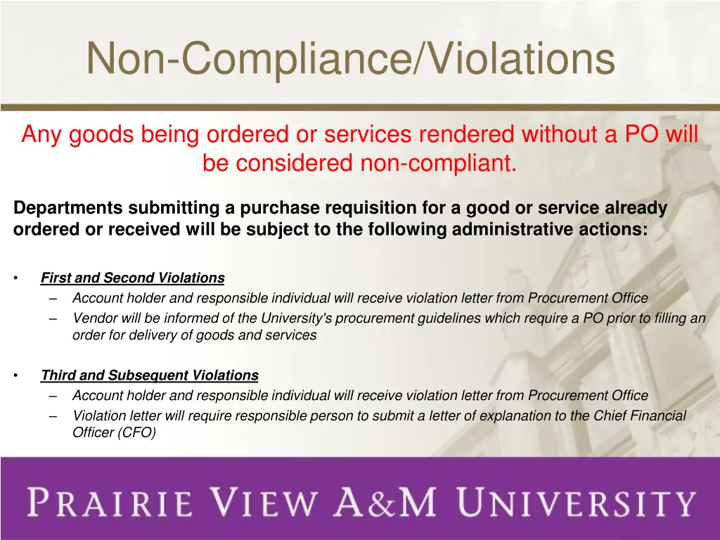 non compliance violations