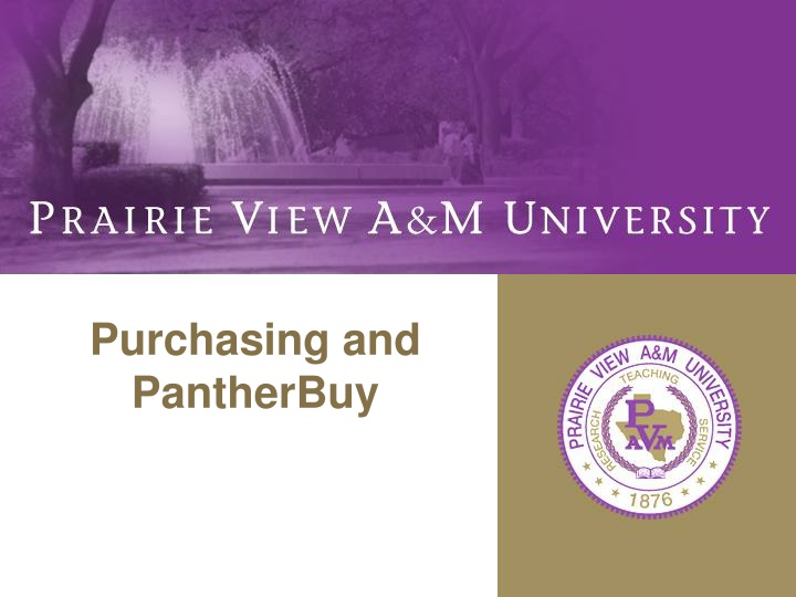 purchasing and pantherbuy