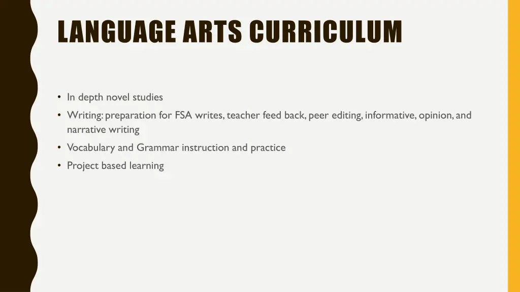 language arts curriculum