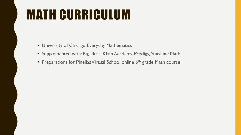 math curriculum