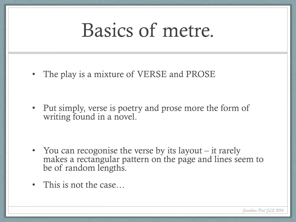 basics of metre