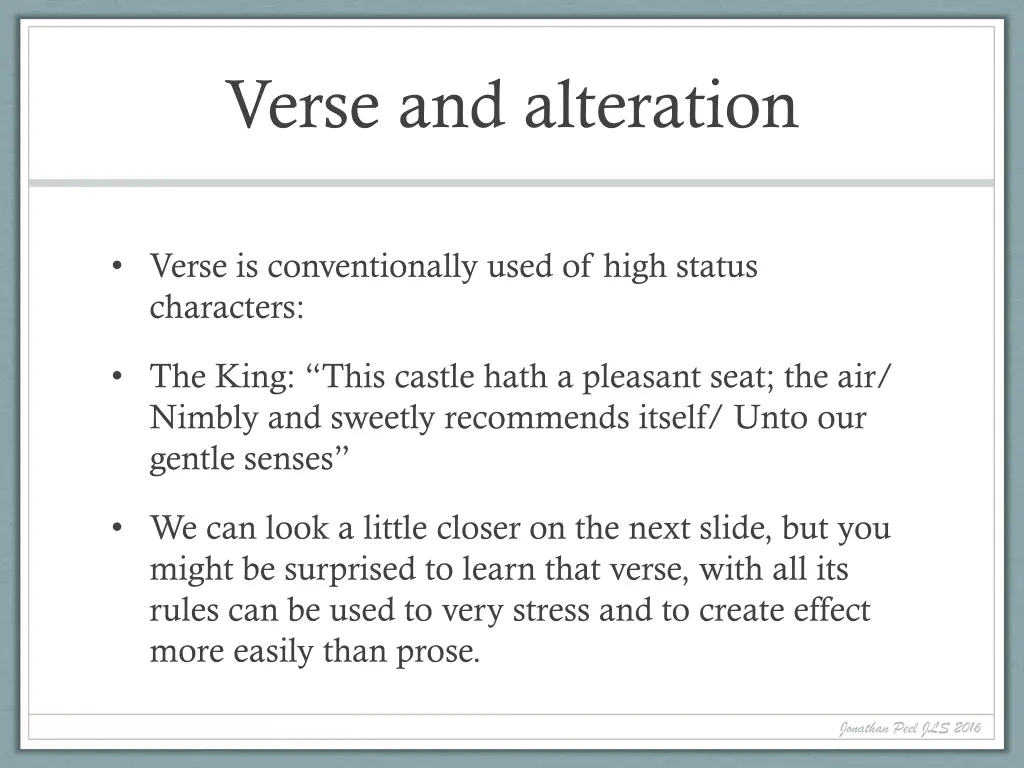 verse and alteration