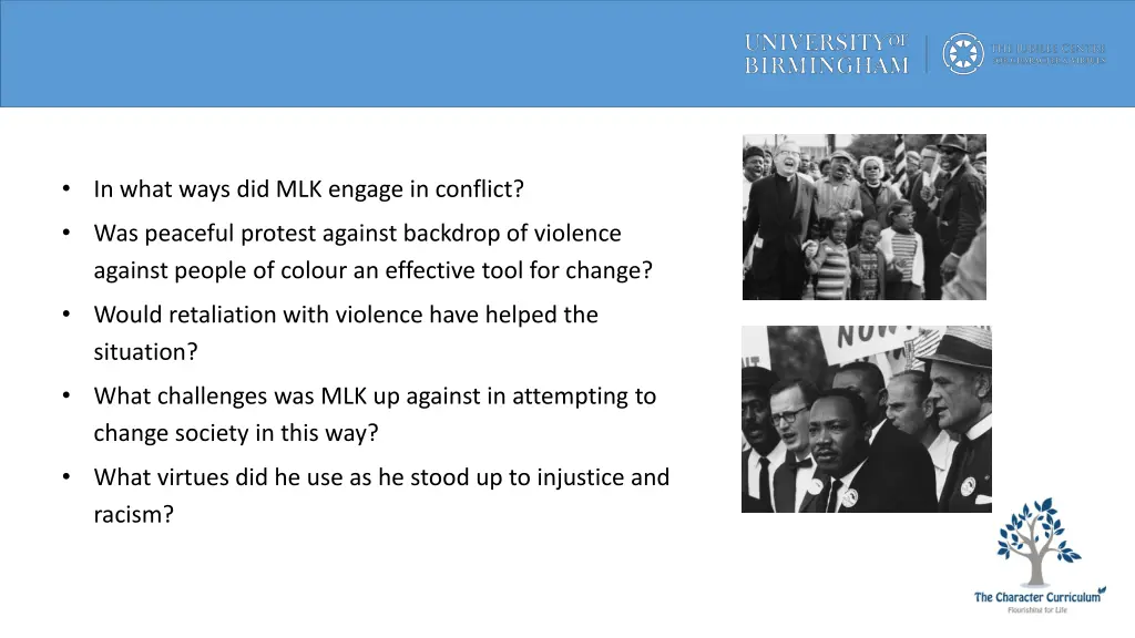 in what ways did mlk engage in conflict