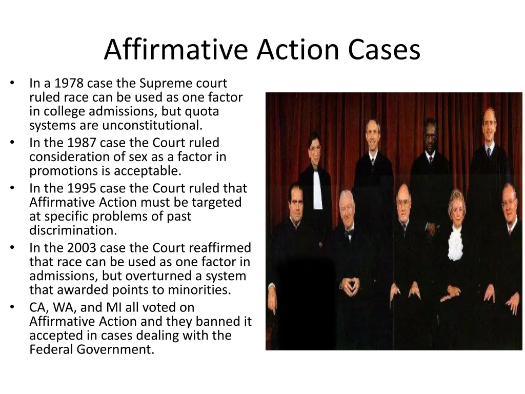 affirmative action cases