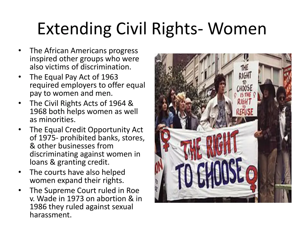 extending civil rights women