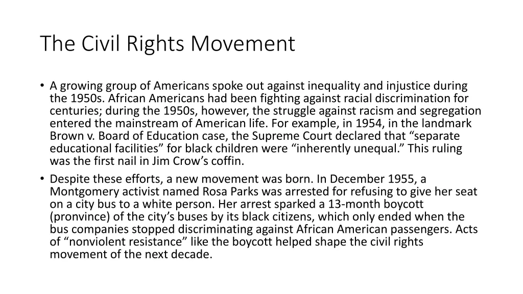 the civil rights movement 1