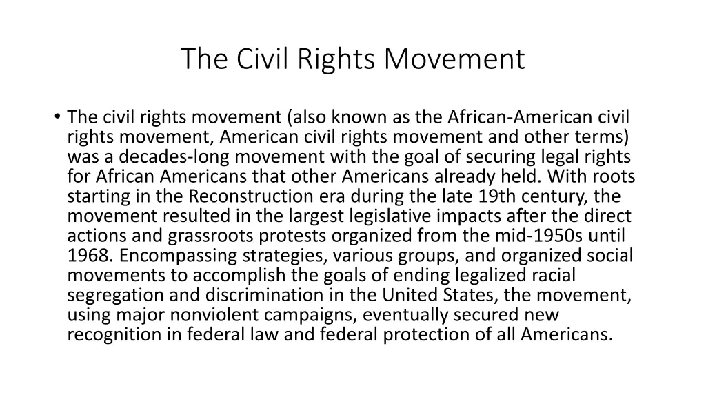 the civil rights movement 2