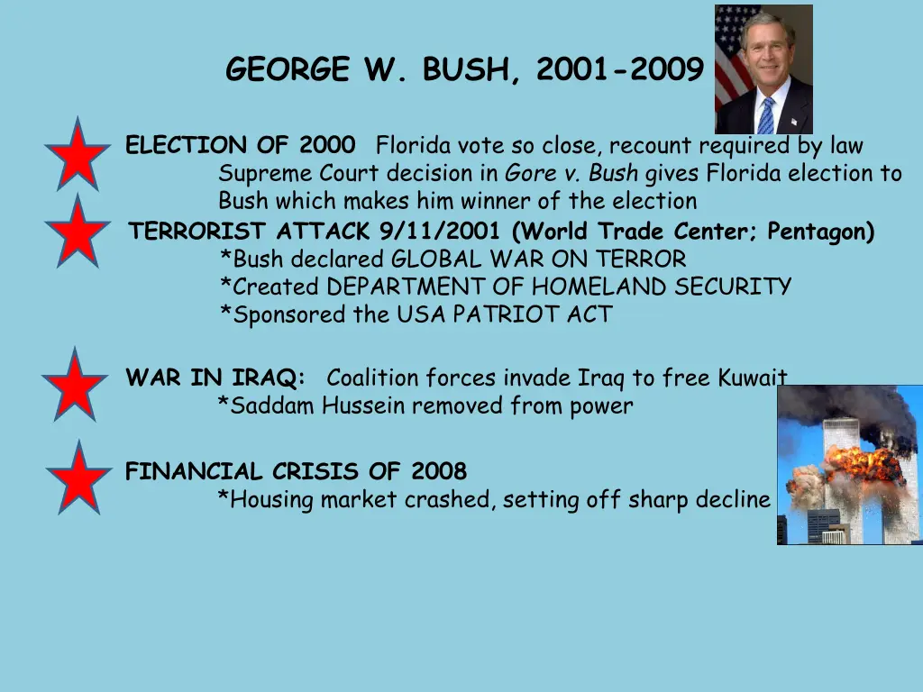 george w bush 2001 2009