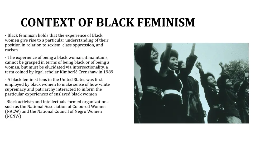 context of black feminism