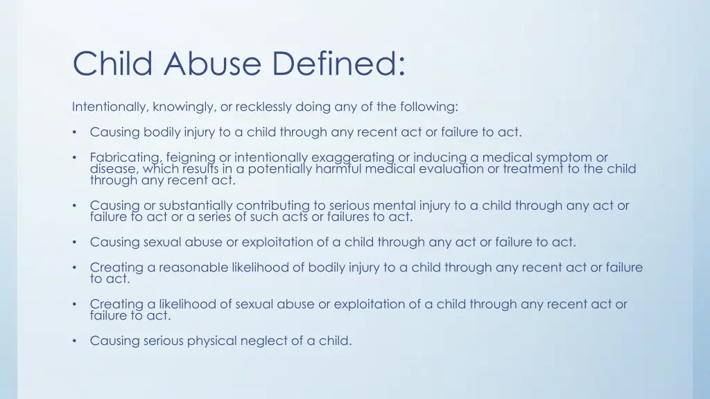 child abuse defined