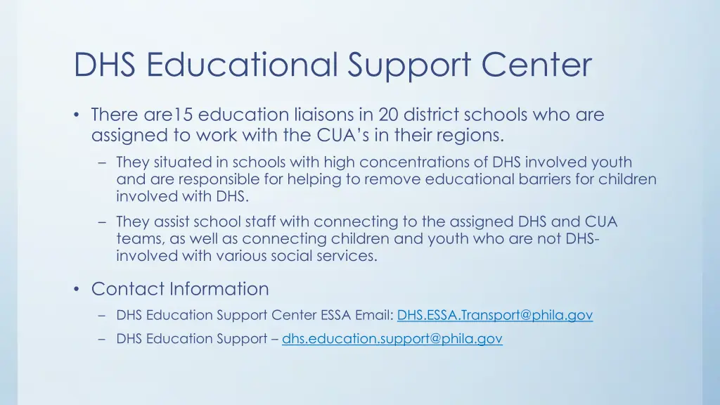 dhs educational support center