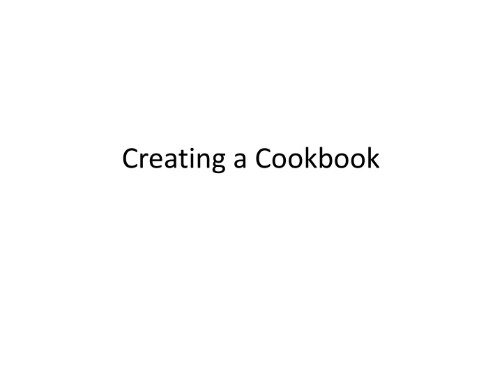 creating a cookbook