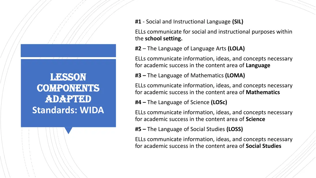 1 social and instructional language sil