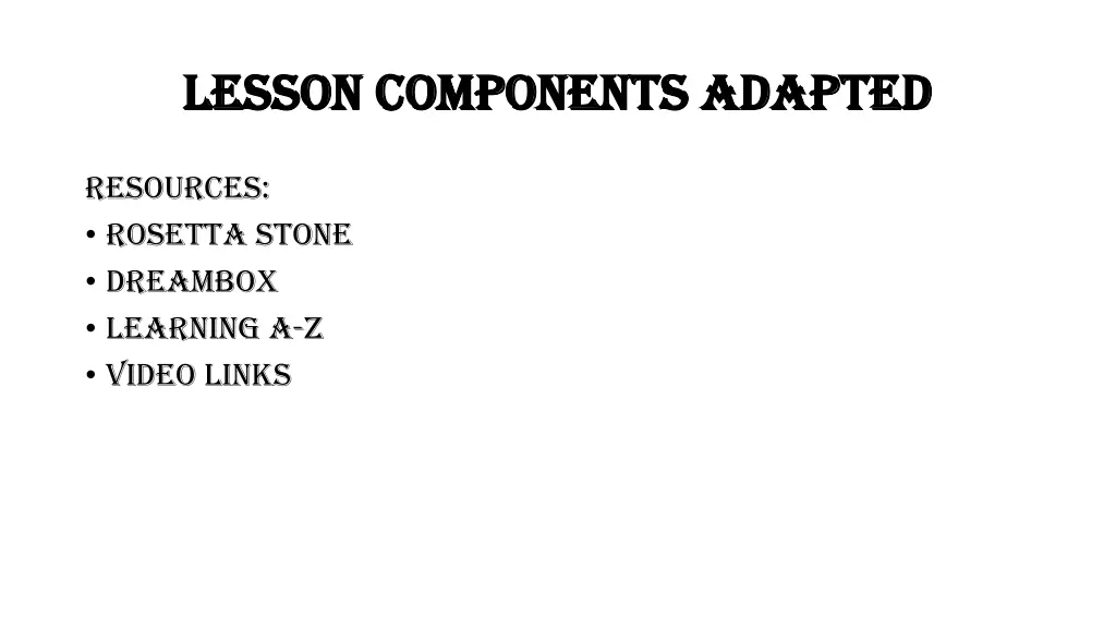 lesson components adapted lesson components 2