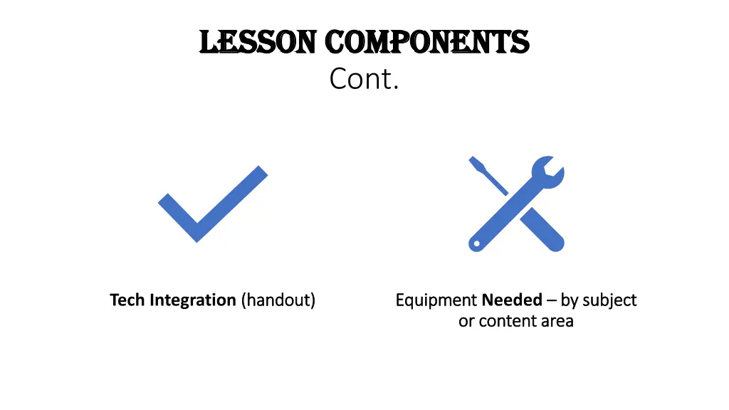 lesson components lesson components cont