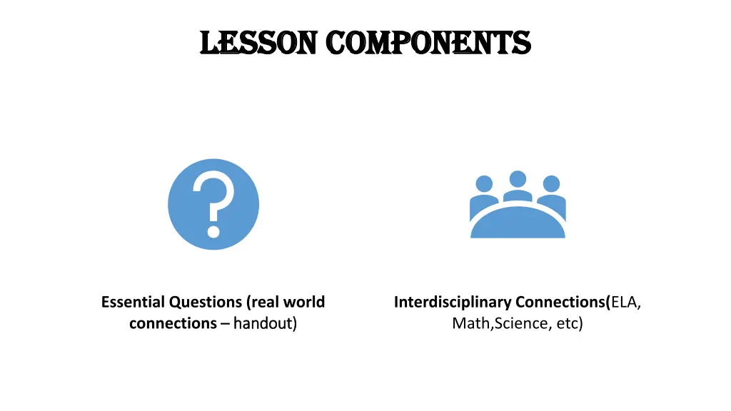 lesson components lesson components