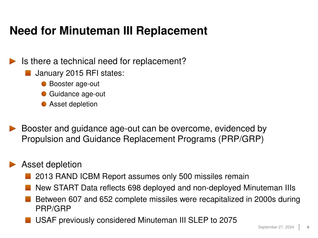 need for minuteman iii replacement